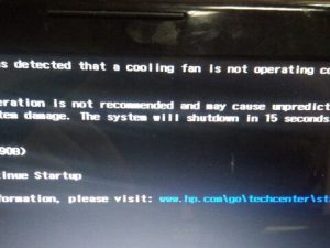 Ошибка при включении ноутбука «…cooling fan is not operating correctly. … System Fan (90b)»